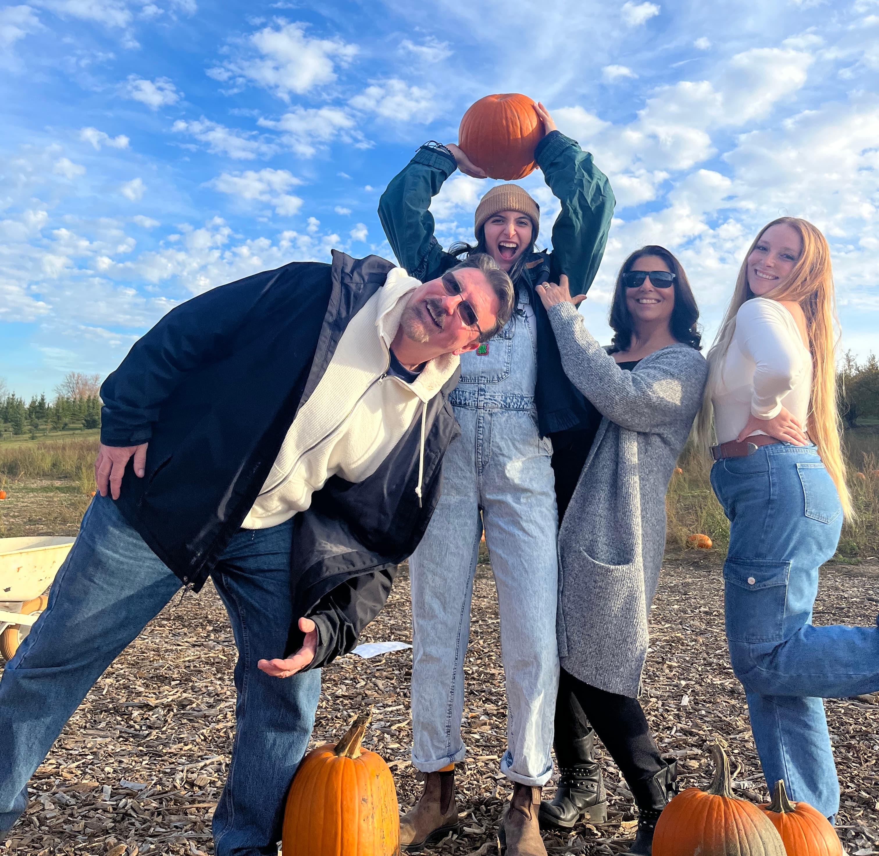 Doug Maskell with his family outdoors in Caledon